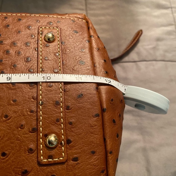 Dooney &‎ Bourke Brown Satchel with Ostrich-Embossed Leather - Picture 8 of 10